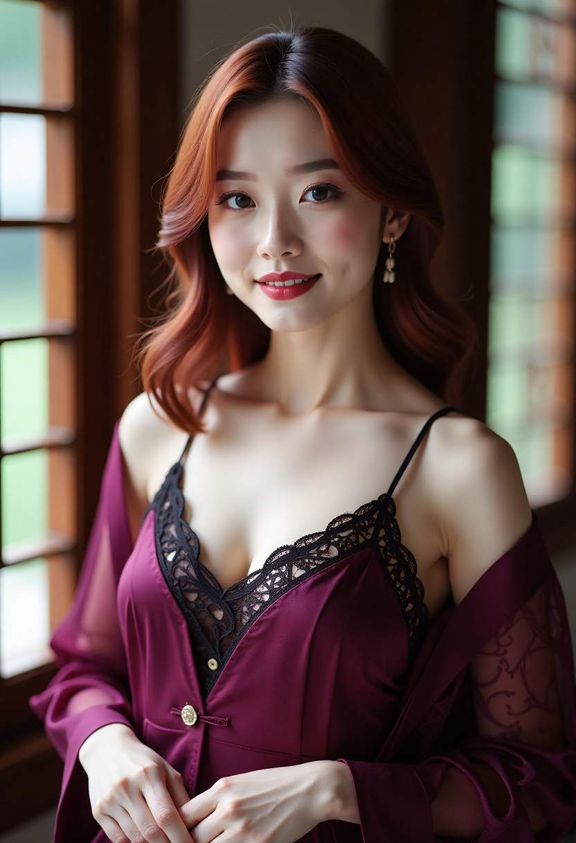 两位女性在窗边交谈